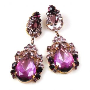 Iris Earrings Pierced ~ Extra Purple Amethyst