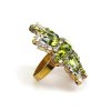 Star Rhinestone Ring ~ Crystal with Olive
