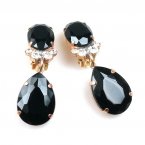 Effervescence Earrings with Clips ~ Black