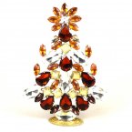 Festive Xmas Standing Tree 17cm ~ Dark Topaz Clear Yellow*