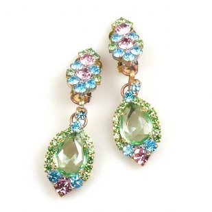 Candy Puffs Earrings Clips ~ Green