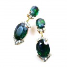 Ovals Earrings Clips ~ Extra Emerald*