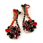 Walla Walla Earrings Clips ~ Red with Black