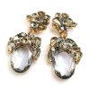 Fiore Clips Earrings ~ Smoke Crystal Ovals