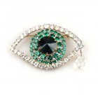 Emerald Eye ~ Wonderful Rhinestone Brooch
