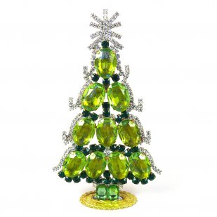 Standing Xmas Tree with Ovals 17cm ~ Extra Lime Emerald Clear*