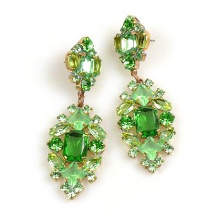 Fatal Passion Earrings Pierced ~ Peridot Green