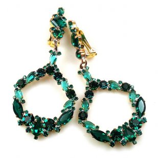 Paradise Valley Clips Earrings ~ Emerald