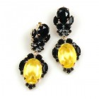 Dragon Eyes Pierced Earrings ~ Black Opaque Yellow
