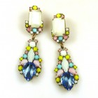 Miracle Pierced Earrings ~ Pastel Colors Silver Sapphire