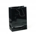 Glossing Black Drawstring Gift Bag 12cm x 17cm