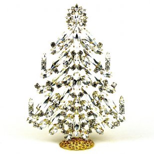 2021 Xmas Tree Decoration 18cm Navettes ~ Clear Crystal