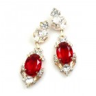 Mythique Earrings for Pierced Ears ~ Crystal Red