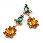 Heritage of History Earrings Pierced ~ Topaz Emerald