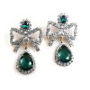 Bows Earrings Pierced ~ Emerald
