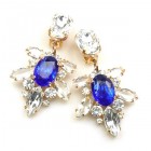 Xantypa Earrings Clips ~ Clear Crystal with Blue