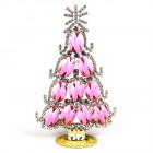Standing Xmas Tree with Ovals 17cm ~ Extra Pink Clear*