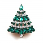 Xmas Tree Brooch #09 ~ Emerald Clear*