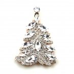 Xmas Navette Tree Brooch ~ Clear Crystal*
