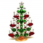 Beautiful Xmas Tree Decoration 21cm Navettes ~ Green Red Clear*
