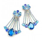 Misty Haze Earrings Clips-on ~ Blue Aqua