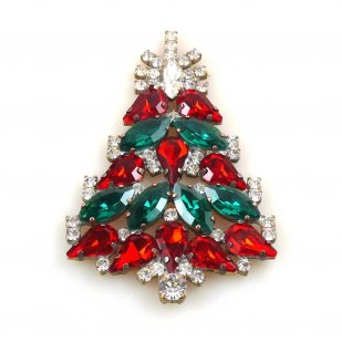 Xmas Tree Brooch #02 ~ Emerald Red*