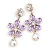 Flowers Earrings Pierced ~ Violet