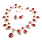 Hall Rhinestone Necklace Set ~ Ruby Red