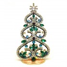 Hearts Standing Xmas Tree 16cm ~ Clear Emerald Aqua*