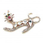Arched Cat Pin ~ Clear Crystal*