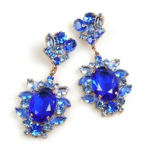 Sweet Temptation Earrings Pierced ~ Blue with Light Sapphire
