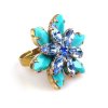 Sensual Desire Ring ~ Opaque Turquoise with Blue Sapphire