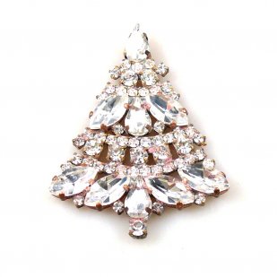 Xmas Tree Brooch #09 ~ Clear Crystal*