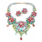 Crystal Blossom ~ Necklace Set ~ Multicolor