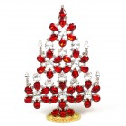 Xmas Flowers Tree Decoration 16cm ~ Red Clear*