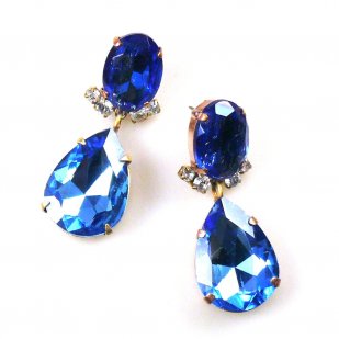 Effervescence Earrings Pierced ~ Sapphire Blue*