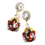 Dramatic Earrings Pierced ~ Coffee Tone with Clear*