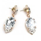 Ellipses Earrings for Pierced Ears ~ Clear Crystal