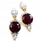 Taj Mahal Earrings Clips ~ Clear with Silver Ruby Red*