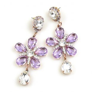 Flowers Earrings Pierced ~ Violet