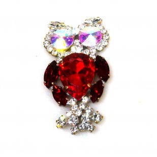Owl Pin Medium ~ Red*
