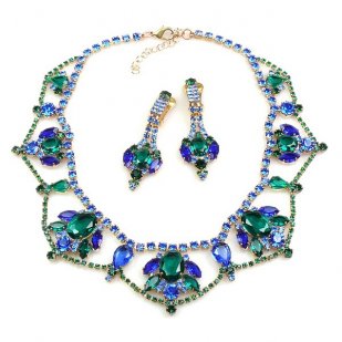 Roxanne Lite Set with Earrings ~ Blue Emerald