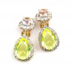 Rainbow Rain Clips-on Earrings ~ Citrine