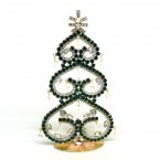 Hearts Standing Xmas Tree with Beads 16cm ~ Emerald Clear*