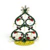 Hearts Standing Xmas Tree with Beads 10cm ~ Emerald Red Clear*