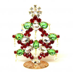 Standing Xmas Tree Decoration with Beads 10cm ~ #13*