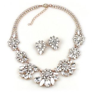 Parisienne Bloom Lite Set with Earrings ~ Crystal White
