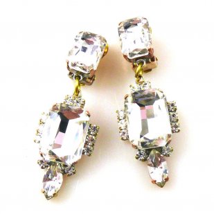Allisa Earrings Clips ~ Clear Crystal*