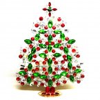 35 cm XXL Festive Xmas Tree Decoration ~ Green Red Clear*