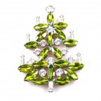 Xmas Tree Brooch #15 ~ Olive Clear*